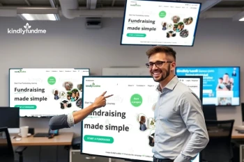 Speaker explaining how to start a fundraiser online